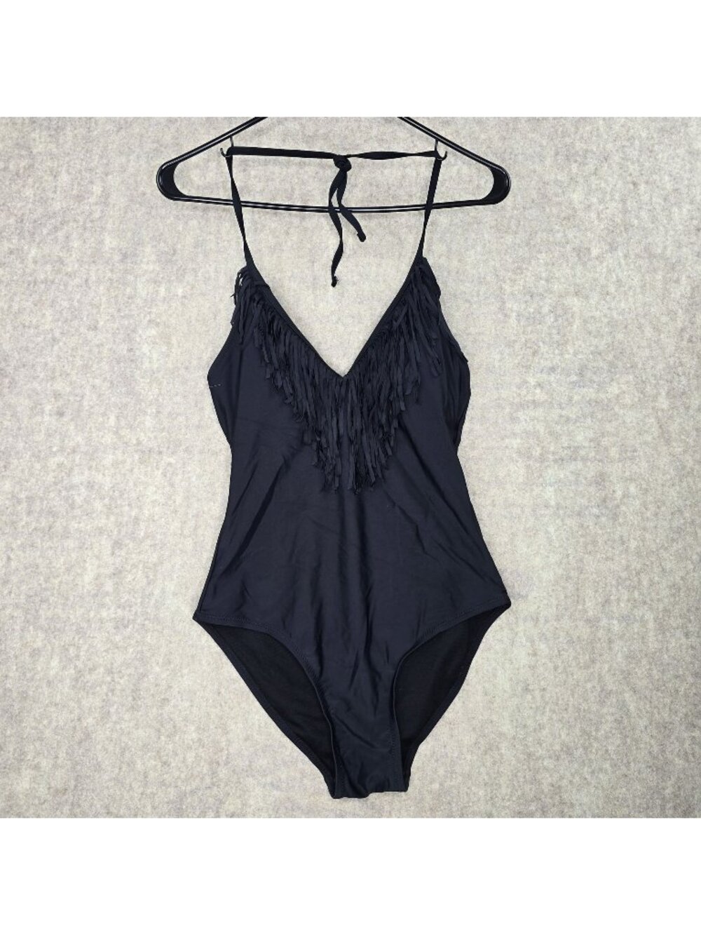 Jessica Simpson Women One-Piece Fringe Swimsuit Black Size S Nylon/Spandex Blend